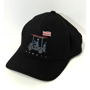 Travis Mathew Hawaii Northern Point Black Flexfit Snapback Baseball Cap Golf